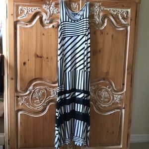 NWT Peter Som Black & White Stripe Maxi Tank Dress